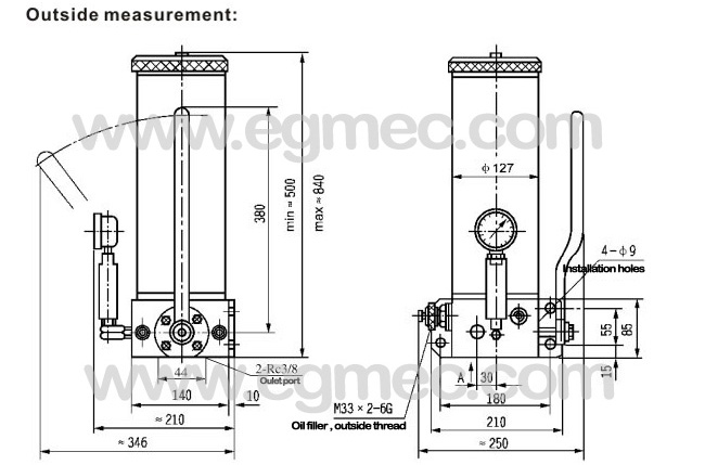 3.5L Volume SGZ Lubrication Hand Operated Grease Pump