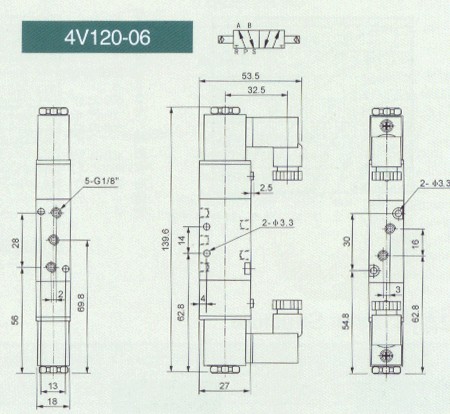 airtac valve pneumatic component pnomatik pneumatica products mini doule head valve air control element airtac 4V120-06