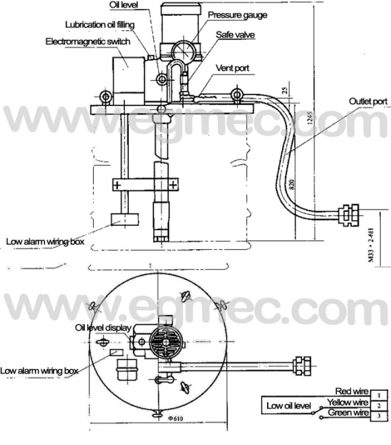 Grease Injection 30Bar/435Psi 0.37KW Power Motor Lubrication Grease Injection Pump