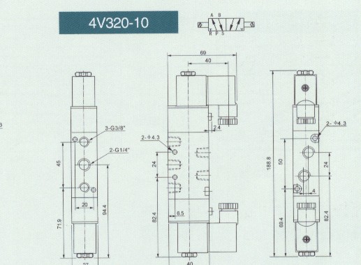 pnomatik pneumatical component air units air control elementsolenoid valve valves airtac 4V320-10