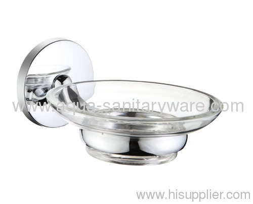 Round Zinc Alloy Soap Holder with Glass Soap Dish