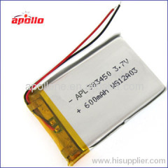 rechargeable lithium polymer battery 3.7v 600mAh for your digital services