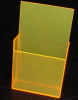 Plastic leaflet display holder one pocket yellow