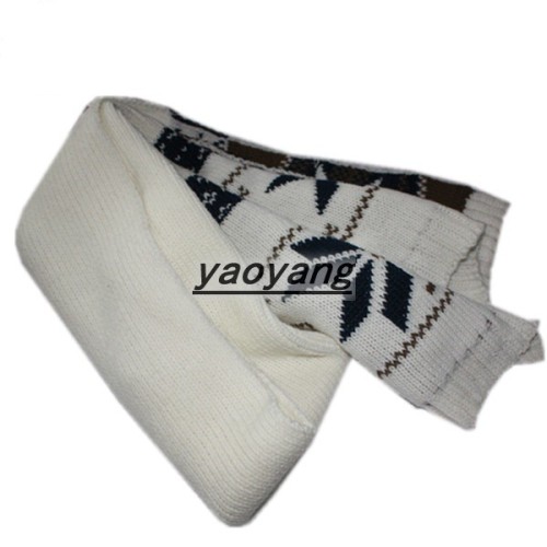 white knitted acrylic scarves