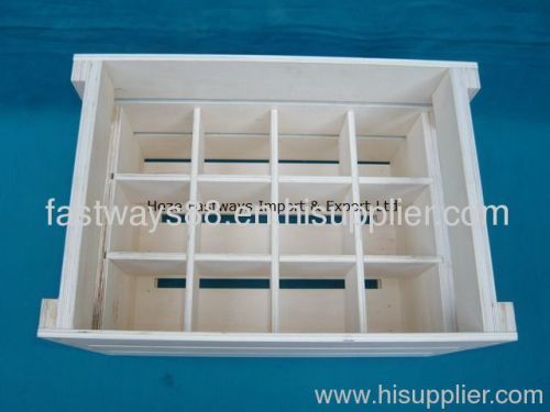 wooden crate with dividers