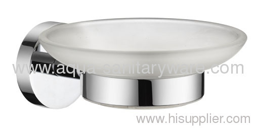 Round Brass Soap Dish Holder with Grost Glass BB.040.590.00CP