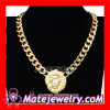 Wholesale Gold Plated Lion Head Chunky Chain Pendant Necklace