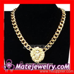 Lion Head Chunky Chain Pendant Necklace