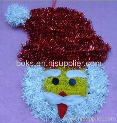 plastic Christmas tinset Santa's face decoration