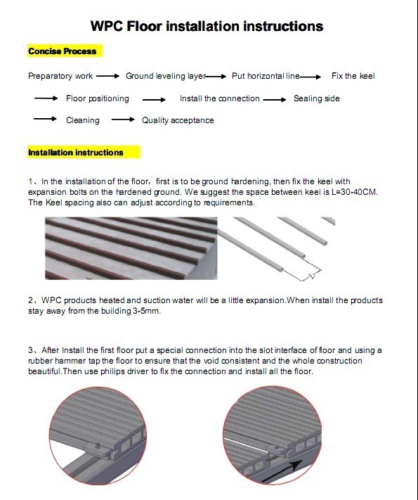 WPC Floor installation instruction