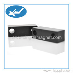 permanent magnet Neodymium magnet block with countersunk in two side is very strong magnet