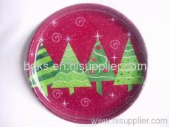 plastic Christmas round plate