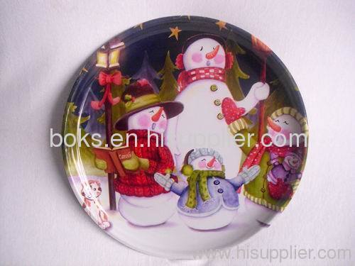 plastic Christmas round flat plate