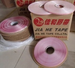 Resealable sealing tape adhesive coated