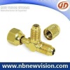 Brass Tee Fitting with Flare Nut & Valve Core