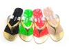 A58New Ladies Flat Jelly Bow Summer Sandals Womens Beach Shoes Flip Flop