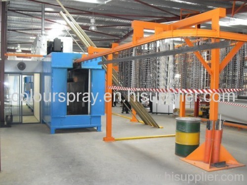 Semiautomatic powder coating line