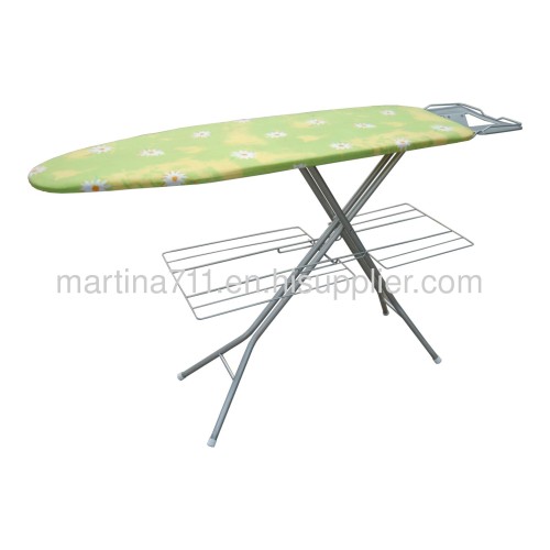 Middle size metal mesh top ironing board with gatment rack