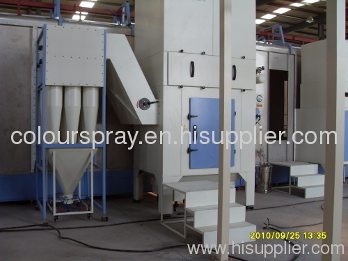 cyclone recovery system powder coat spray booth