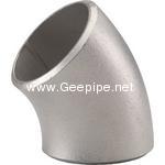 ASME B 16.9 45 deg long radius stainless steel bott welding elbow