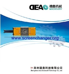Continuous single plate screen changer for plastic extrusion
