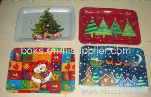 beautiful plastic Christmas dish plates