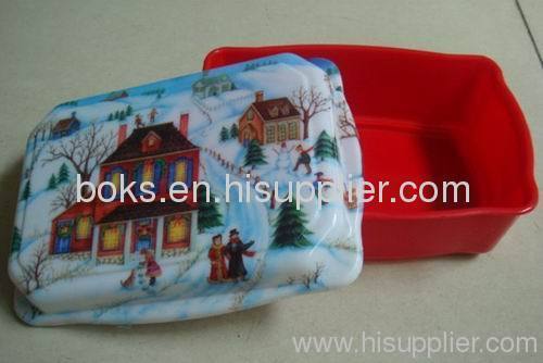 cheap plastic Christmas dish plate