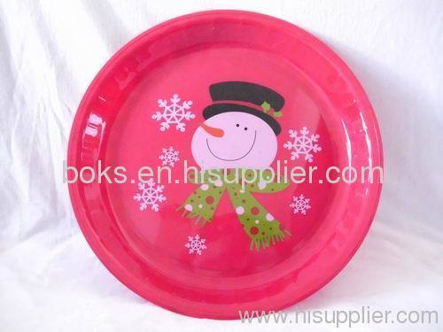 durable plastic Christmas plates PP