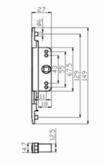 aluminum door single way #1 espagnolette bar / Single way # 1 transmission