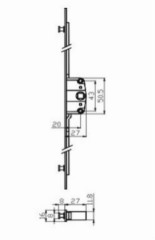 20mm backset british burglarproof espagnolette transmission for upvc window