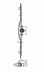 Inward opening window espagnolette with carbon steel and zinc alloy material