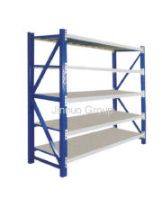 Five heavy-duty goods shelves