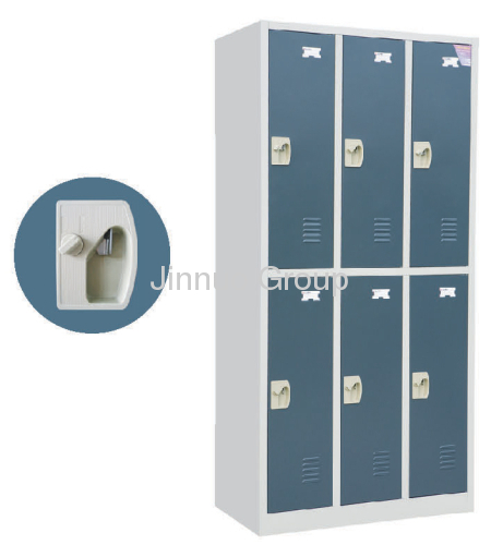 Six door clothing cabinet