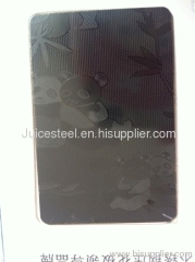 embossed stainless steel sheet -panda+tin-black