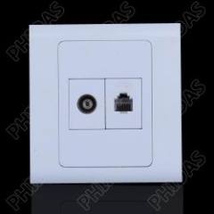 TV telephone wall socket