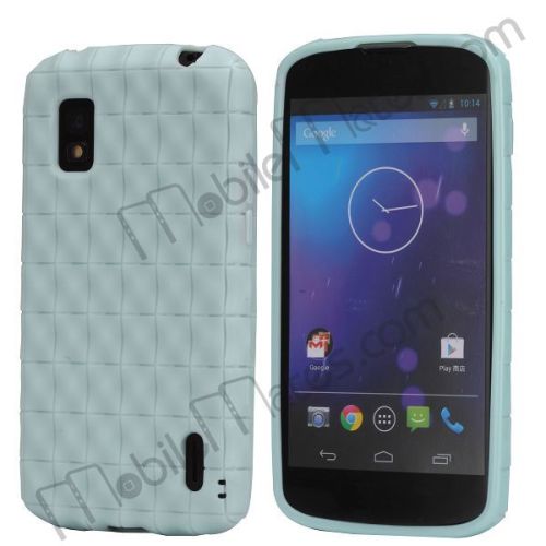 Stylish Plaid Pattern TPU Back Cover Case for LG E960 Nexus 4 (Light Green)