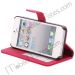 Non-slip Folio Flip Wallet Leather Case for iPhone 5(Watermelon red)