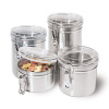 Airtight Stainless Steel Storage Canisters With Transparent Cover