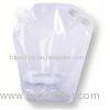 Transparent large Spout Pouch Packaging, stand up, resealable, water