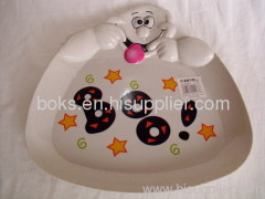 round Halloween plastic plate