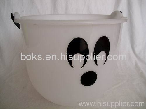 Halloween white plastic pail