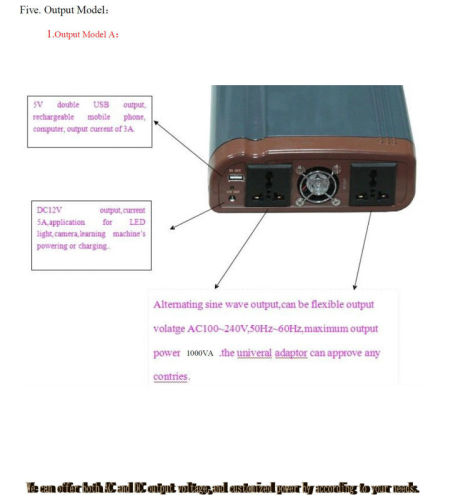 Portable UPS Power Station for DC5~24V AC 100~240V 500W