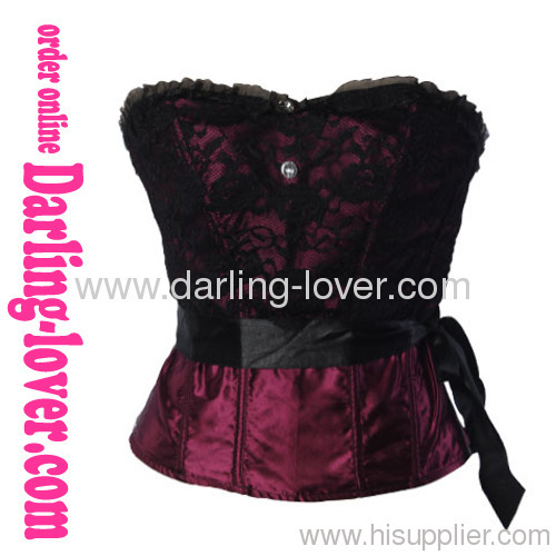 Dark Red Sexy Hot Sale Lace Corset