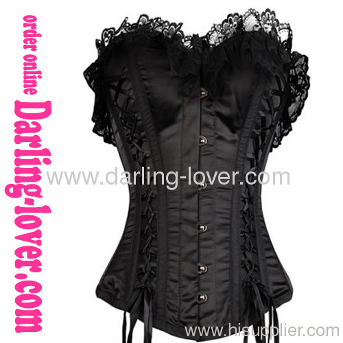 Hot Sale Sexy Black Overbust Corset