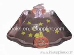 round durable Halloween plastic plate