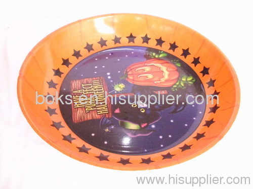 plastic round plastic Halloween plate