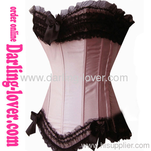 Sexy Fashion Overbust Pink Corset