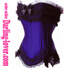 Blue Sexy Corset Black Lace-up Corset