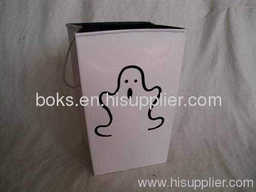 white Halloween tin buckets