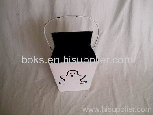 white Halloween tin buckets